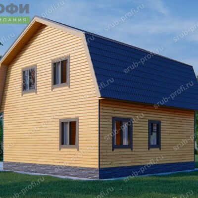 Дом с ломаной мансардной крышей