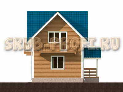 Дом из бруса с балконом 5х9